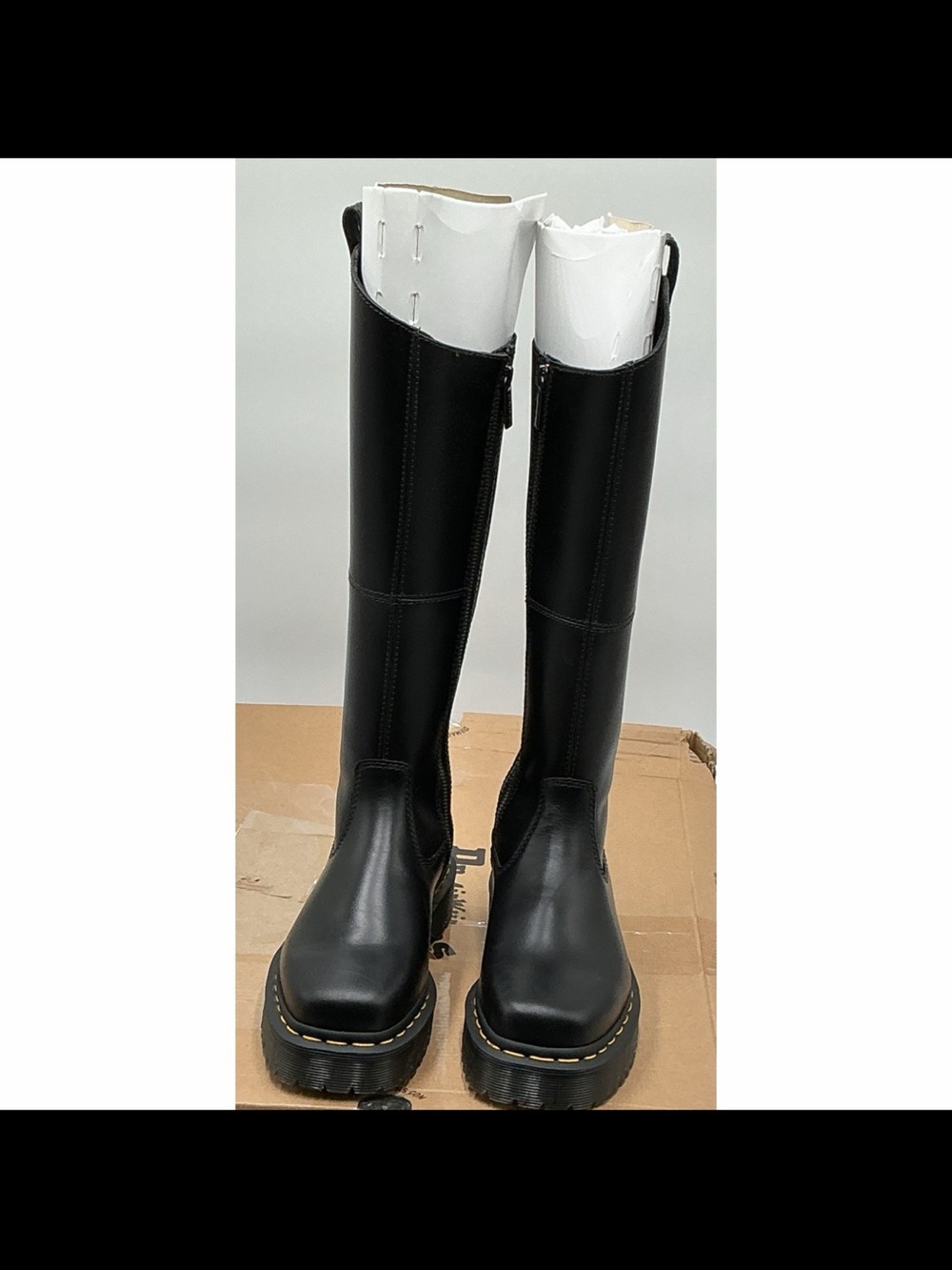 Dr. Martens Black Knee-High Platform Combat Boots